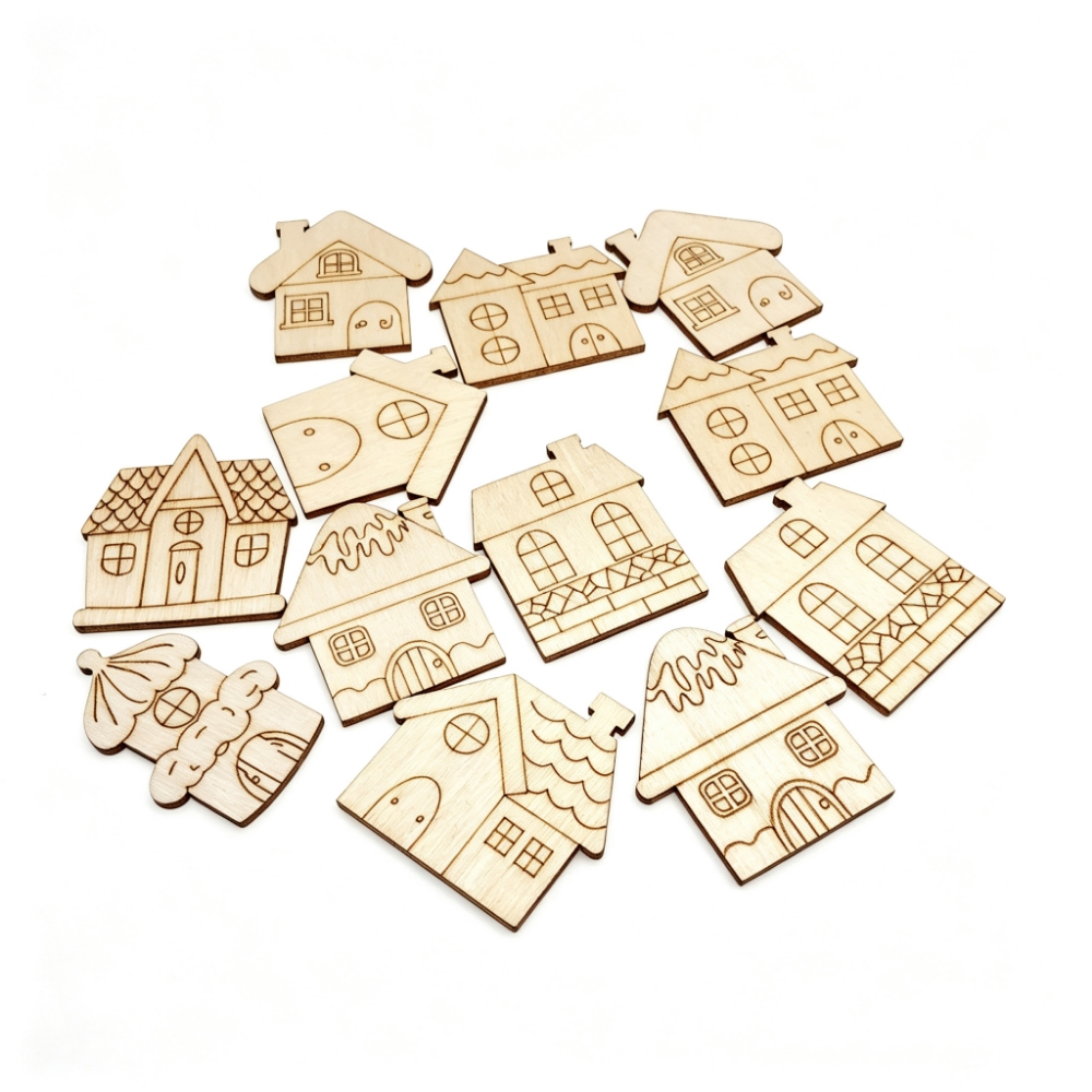 Christmas Craft Embellishment - Adornos navideños de madera de 40mm