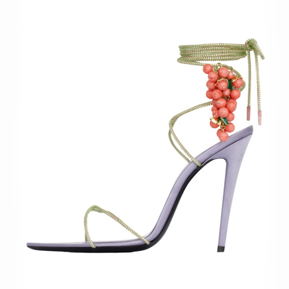Sew On Rhinestone - Sandalias de tacón de aguja con