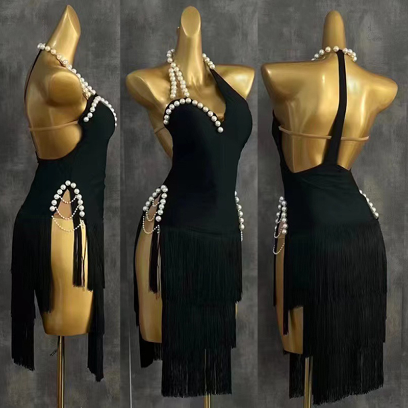 Beaded Trim Fringe - 2025 vestido de baile latino de