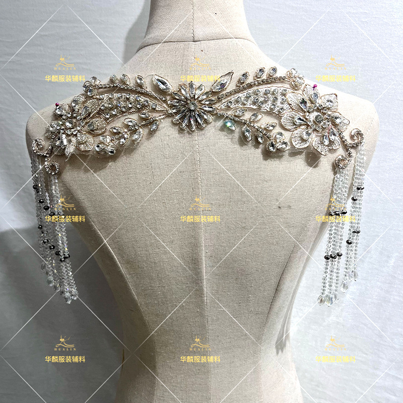 Beaded Trim Fringe - Flecos bordados a mano con colgantes,
