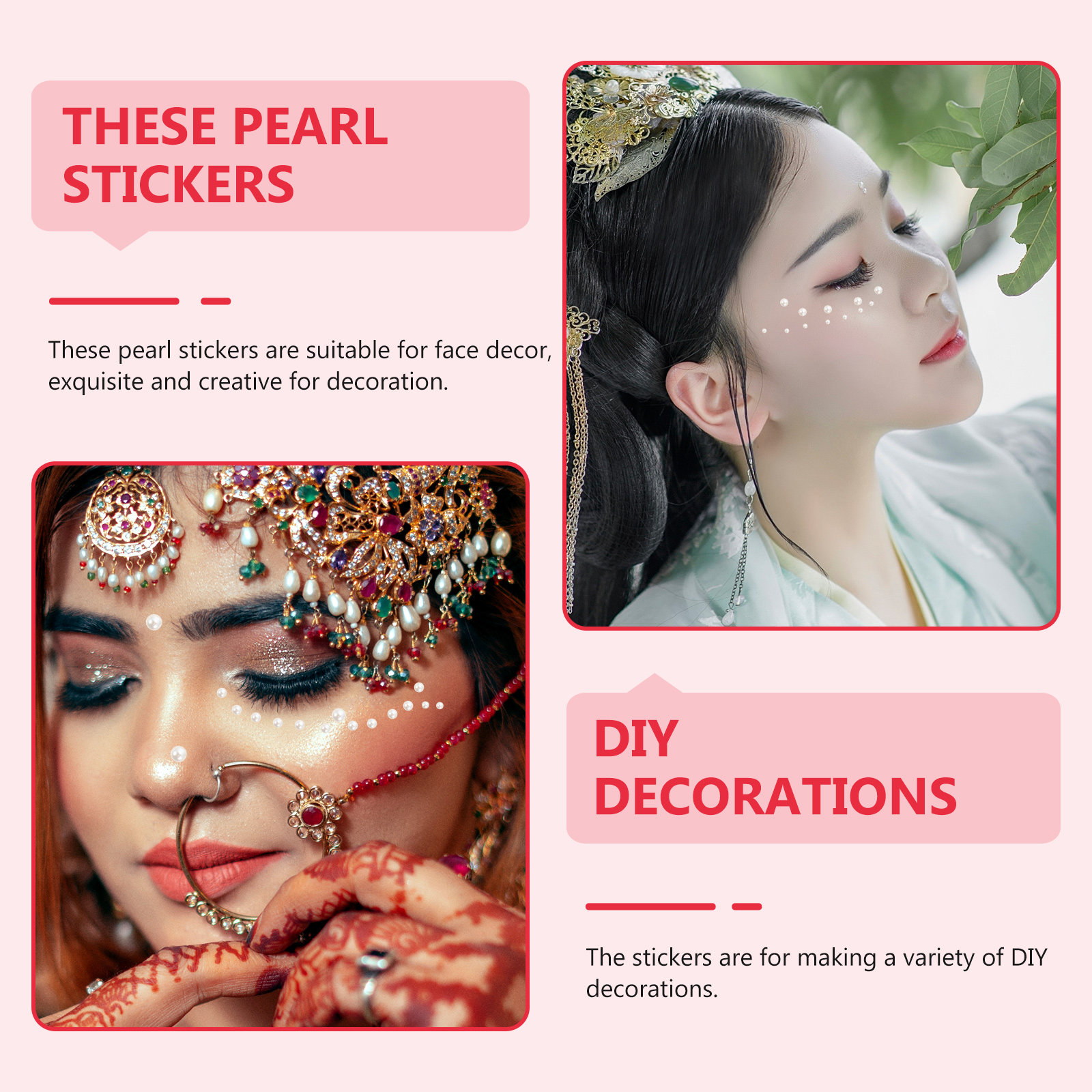 Craft Embellishments - 5 unidades de pegatinas adhesivas con