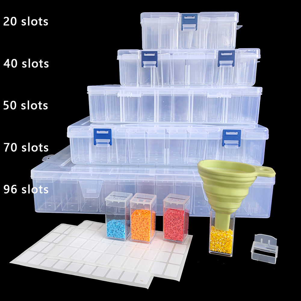 Craft Embellishment Storage - Caja de Almacenamiento Cuadrada de Plástico