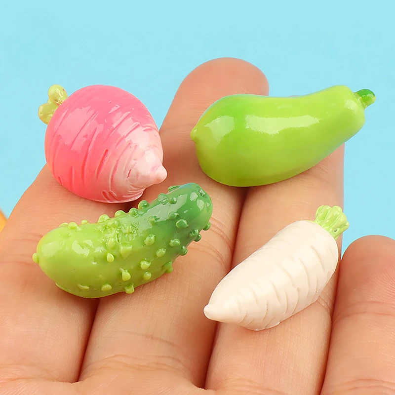 Christmas Craft Embellishment - Miniaturas de Resina Kawaii de Vegetales,