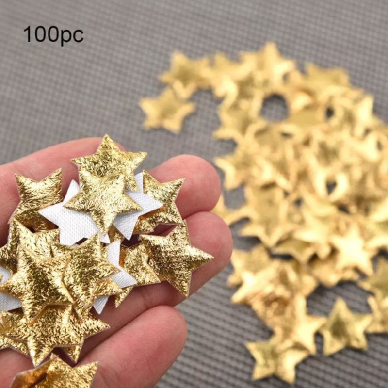 Christmas Craft Embellishment - 100 Uds. Estrellas doradas/plateadas para decoración