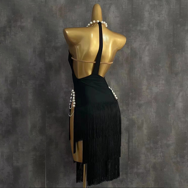 2025 vestido de baile latino d - Beaded Trim Fringe reseña y precio