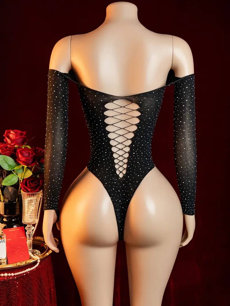 Lencería erótica de malla con  - Crystal Mesh Fabric reseña y precio