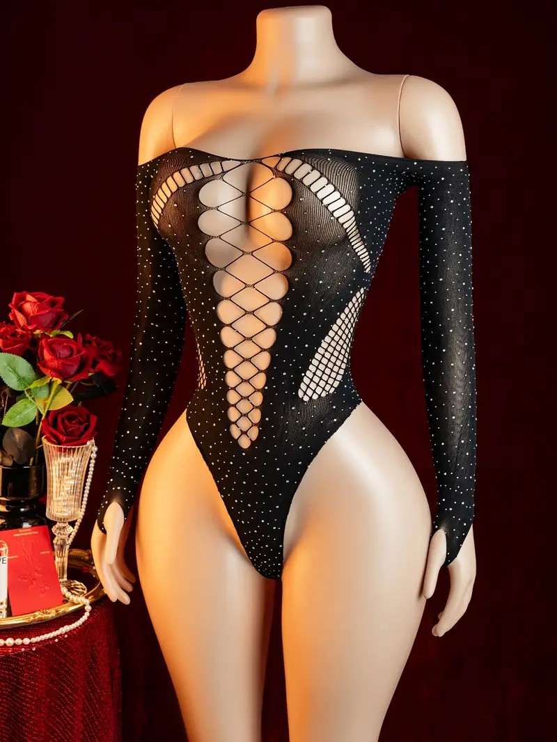 Lencería erótica de malla con  - Crystal Mesh Fabric reseña y precio