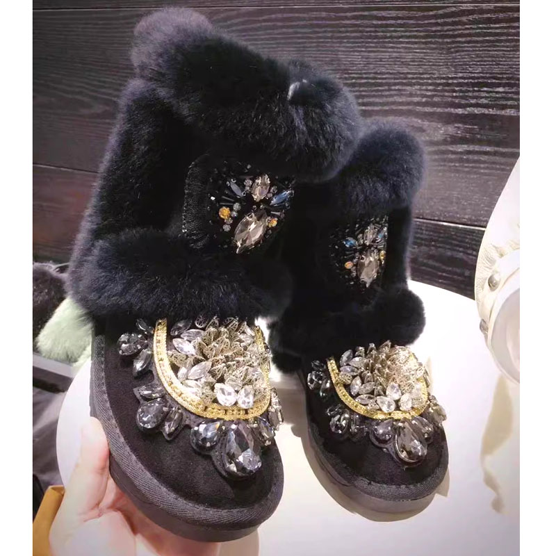 Botas de nieve de piel de cone - Sew On Rhinestone reseña y precio