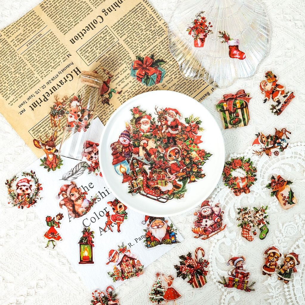 50 pegatinas de PET con diseño - Christmas Craft Embellishment reseña y precio
