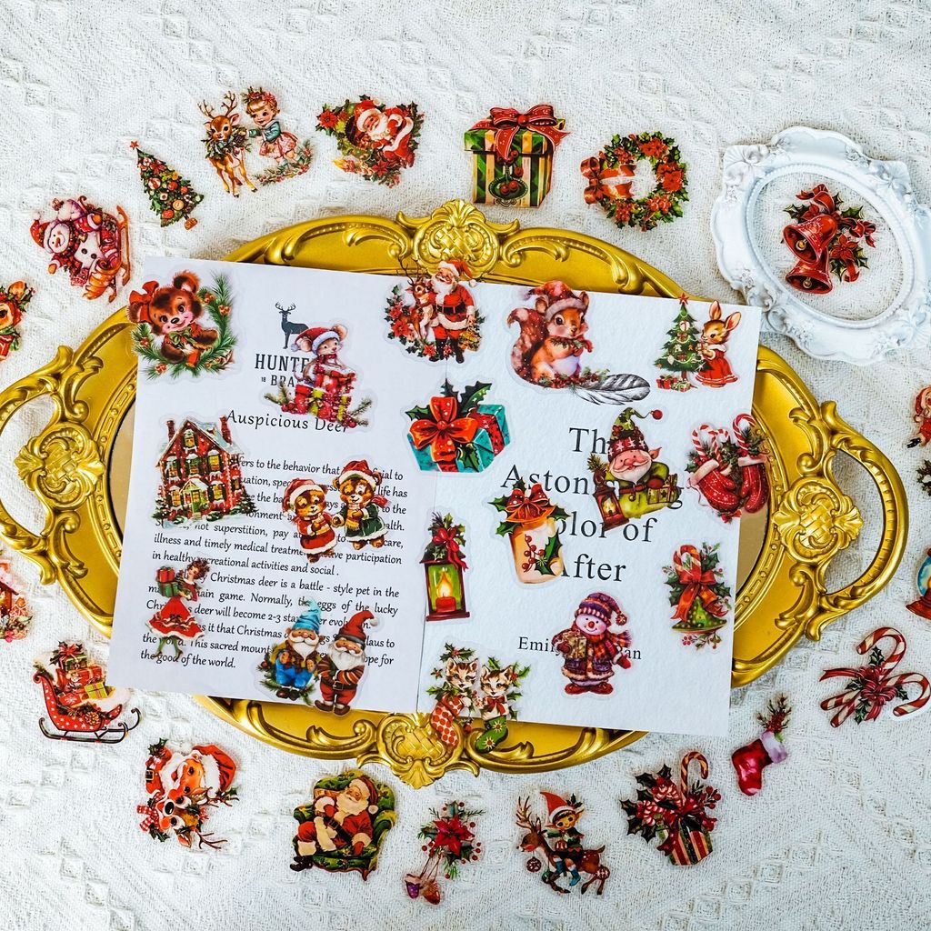 50 pegatinas de PET con diseño - Christmas Craft Embellishment reseña y precio