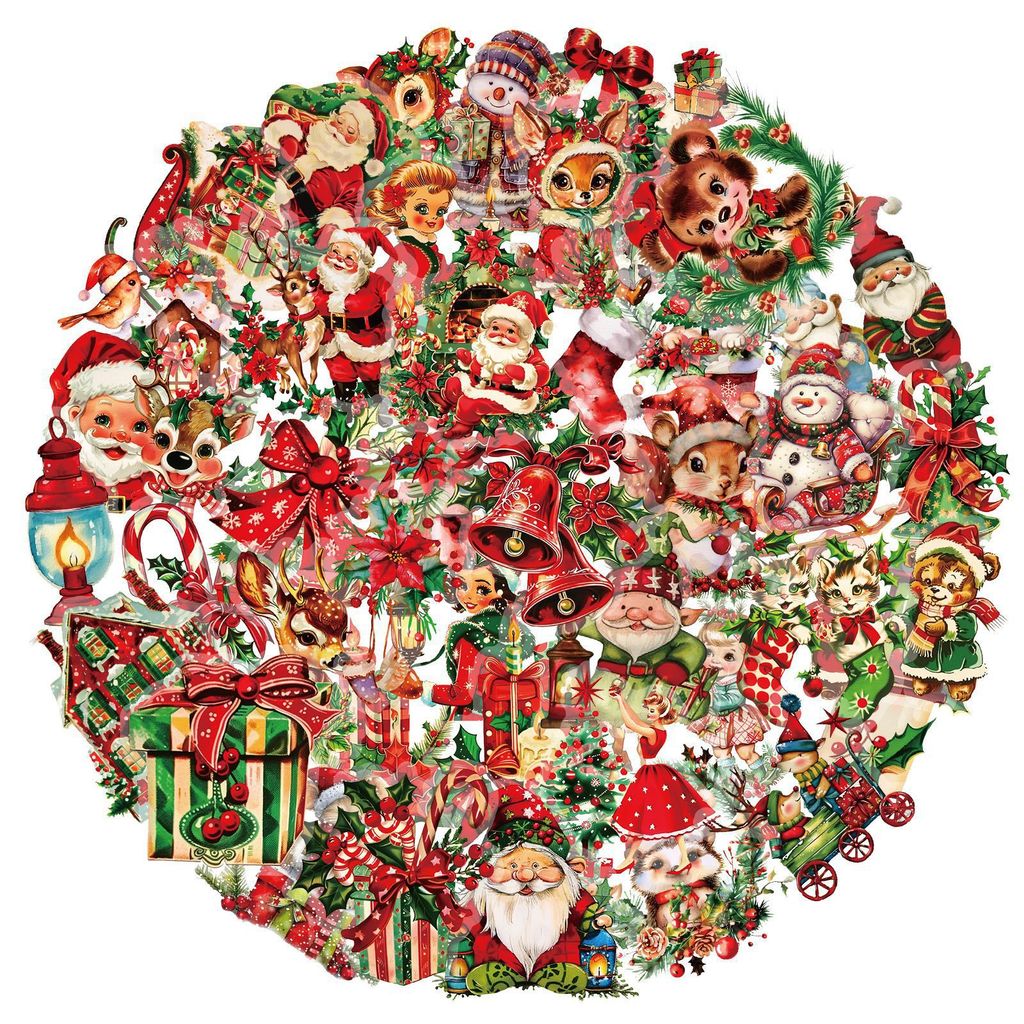 50 pegatinas de PET con diseño - Christmas Craft Embellishment reseña y precio