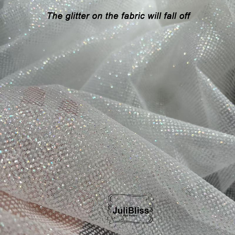 Tela de tul con purpurina blan - Sequin Fabric Panel reseña y precio