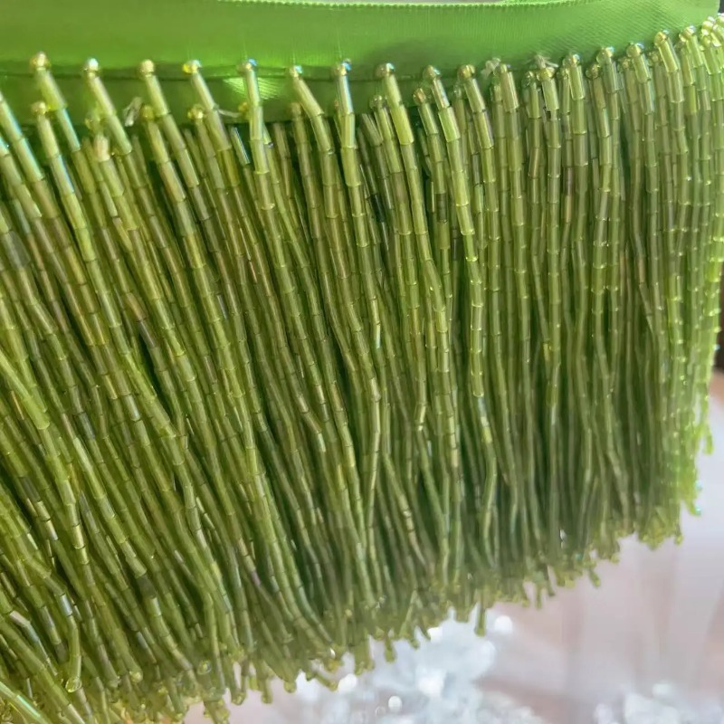 Adorno de Encaje con Borlas de - Beaded Trim Fringe reseña y precio