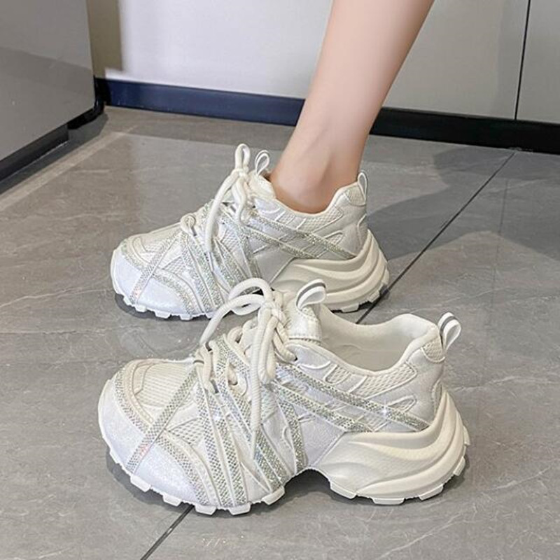 Zapatillas Deportivas de Plata - Crystal Mesh Fabric reseña y precio